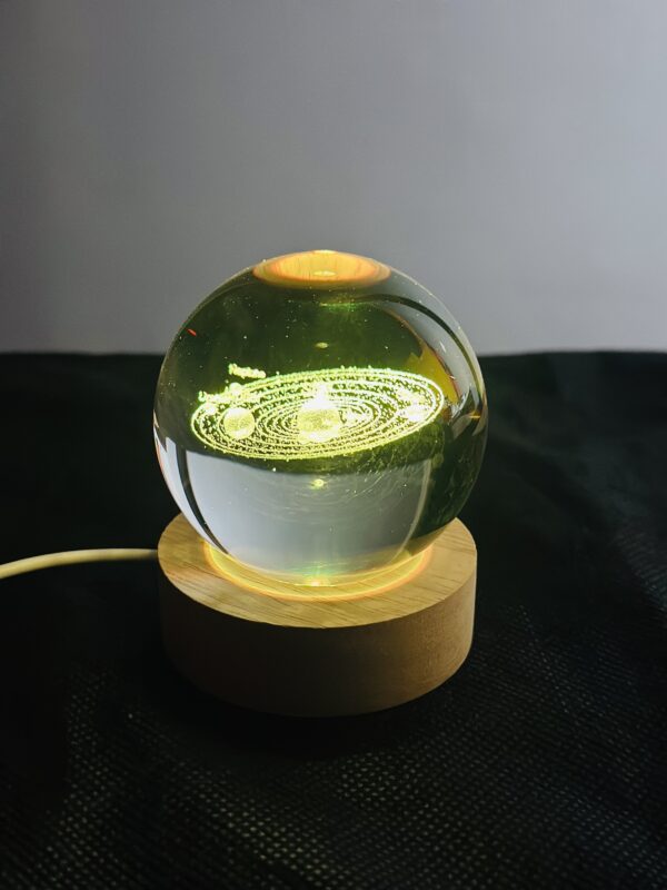 3D Crystal Ball-Solar System With Stars (7 Color Base) - Image 2