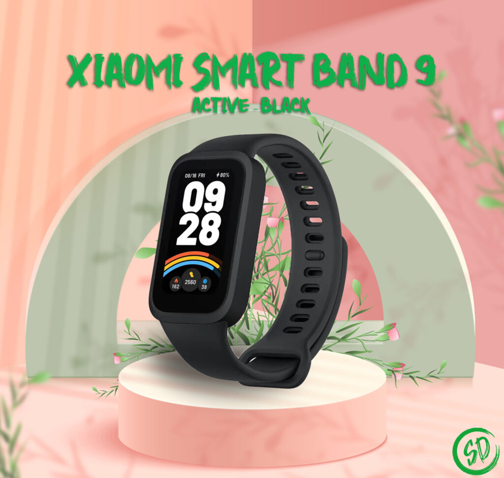 Xiaomi Smart Band 9 Active in sleek black color, featuring a vibrant display, fitness tracking, heart rate monitoring, and smart notifications